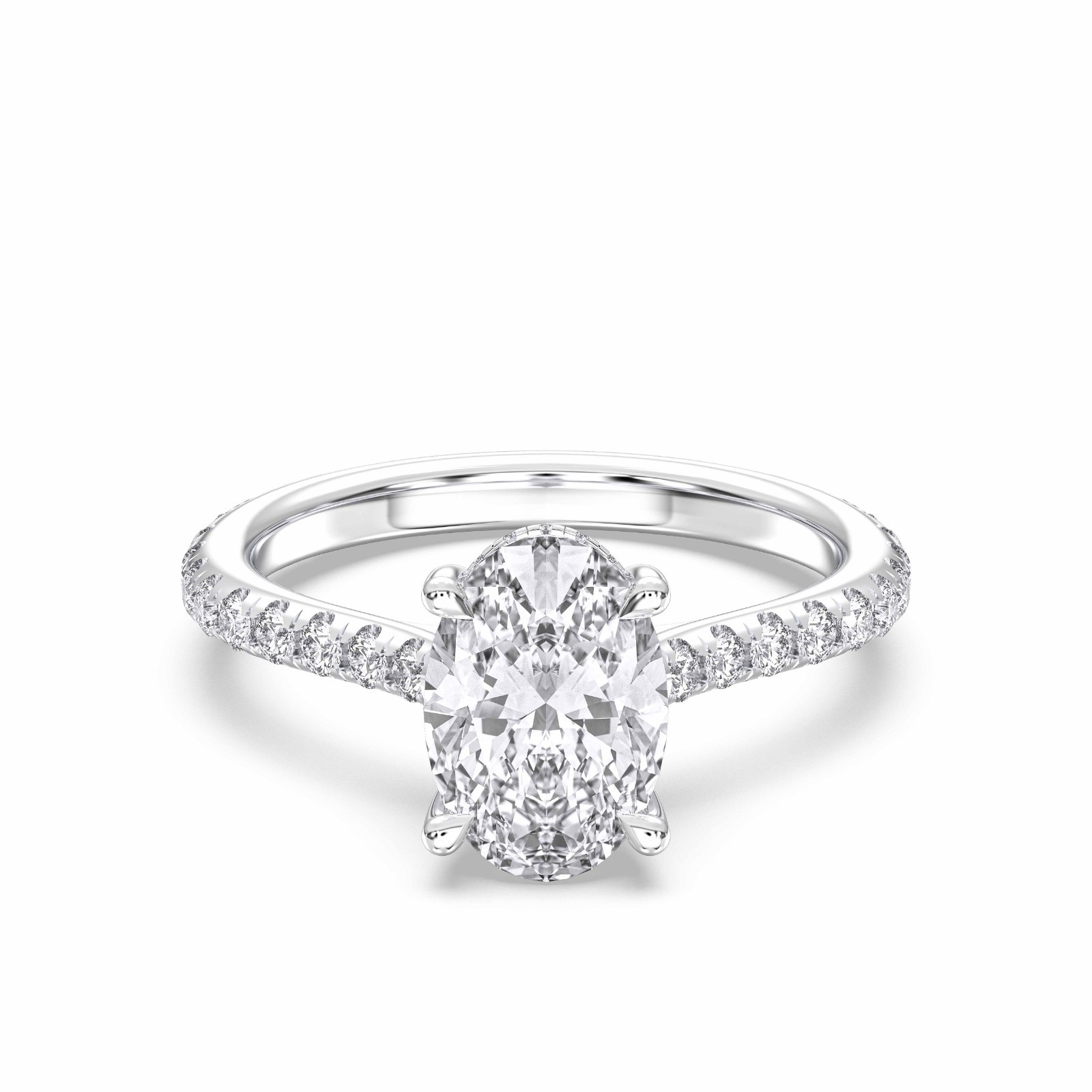 3.30 Ct F VS1 Oval Lab Grown Diamond Ring IGI Certified 14k Yellow Gold