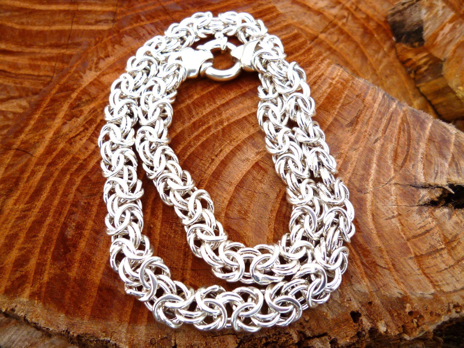 GORGEOUS Italian Sterling Silver 3/8″ Wide 18″ Chain Necklace 45.64gr