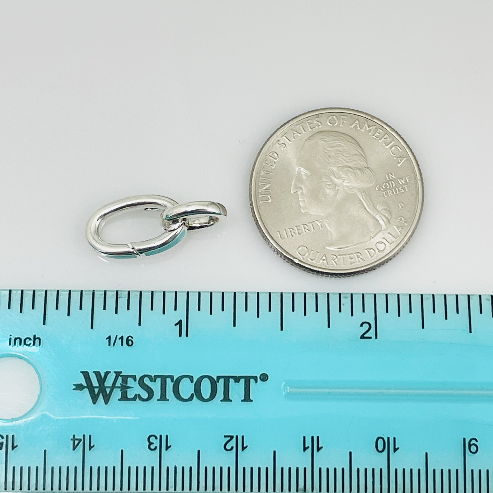 Tiffany Blue Enamel Oval Clasping Link Jump Ring Charm Bracelet Length Extender