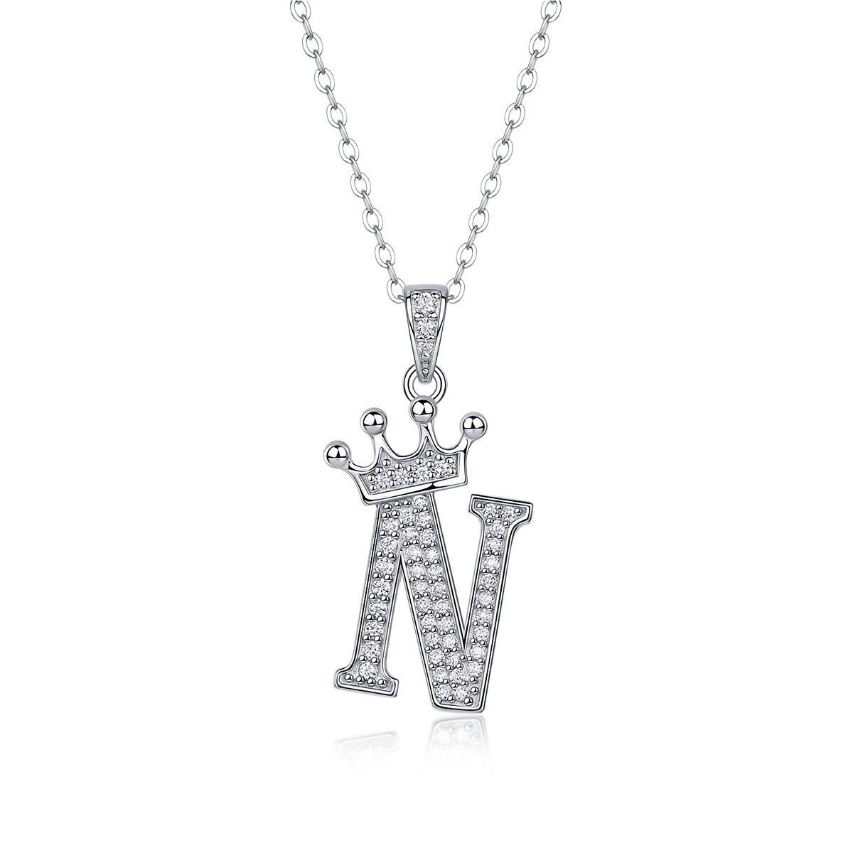 D Color Moissanite 26 Letter Pendant Necklace 925 Sterling Silver Pass Tester