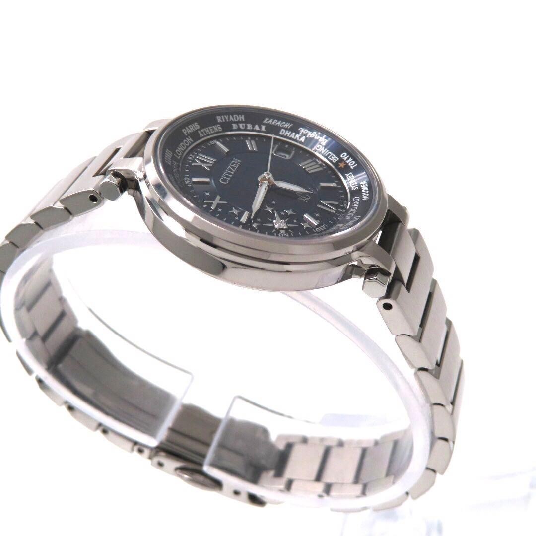 CITIZEN xC Happy Flight EC1010-81L Radio Solar Diamond Ladies Watch Navy Dial