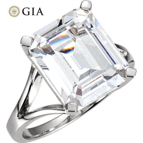 GIA cert Emerald cut Diamond Solitaire Engagement Ring 14k Gold H VS1 1.00 tcw