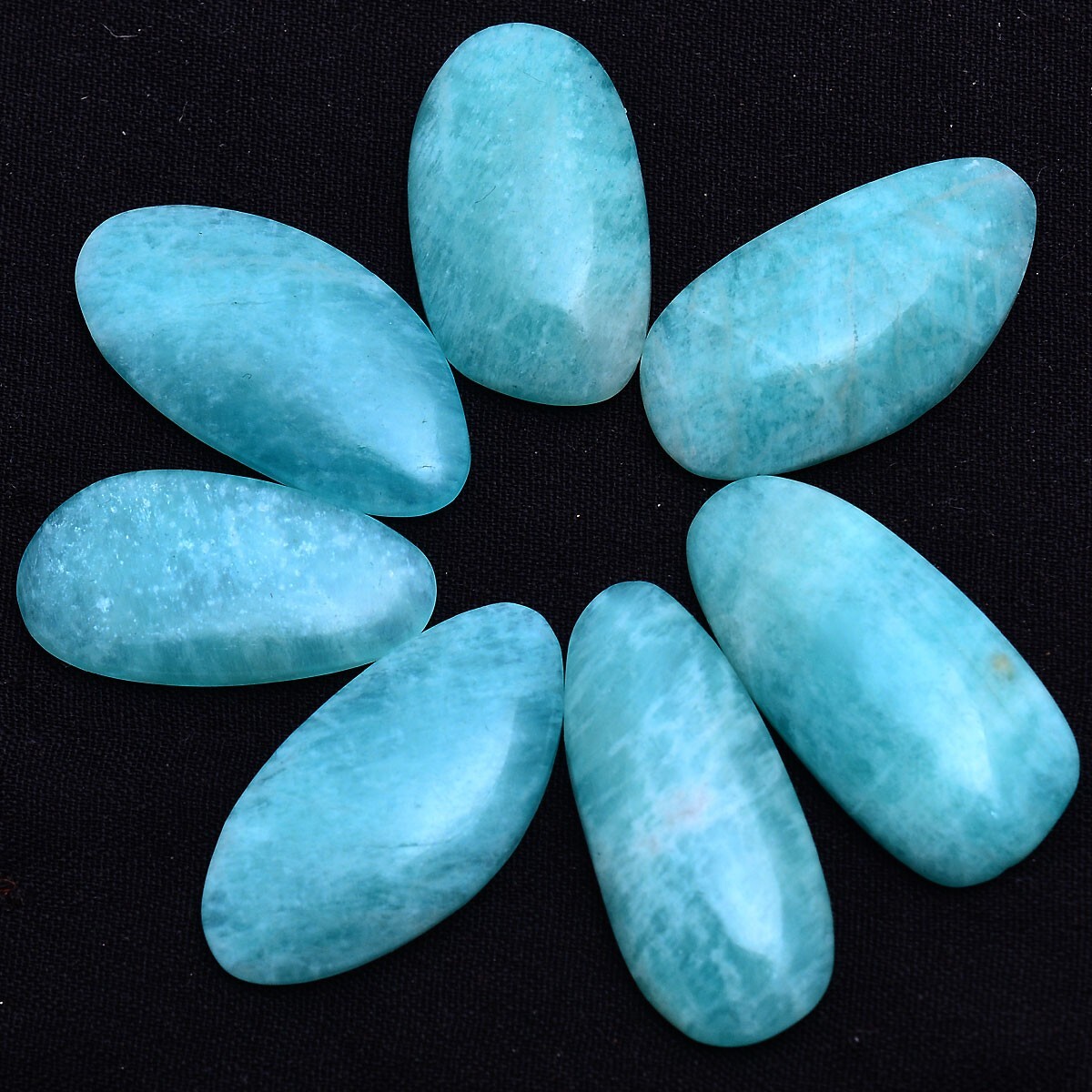 7 Pcs Natural Amazonite Untreated 25mm-29mm Cabochon Loose Gemstones Wholesale