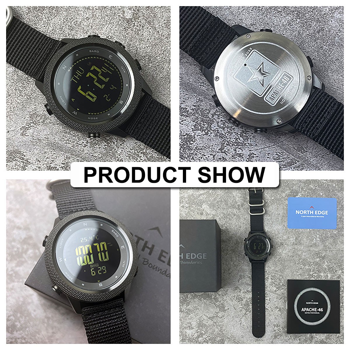 North Edge Apache-46 Smart Men Military Outdoor Sports Barometer Compass Watch