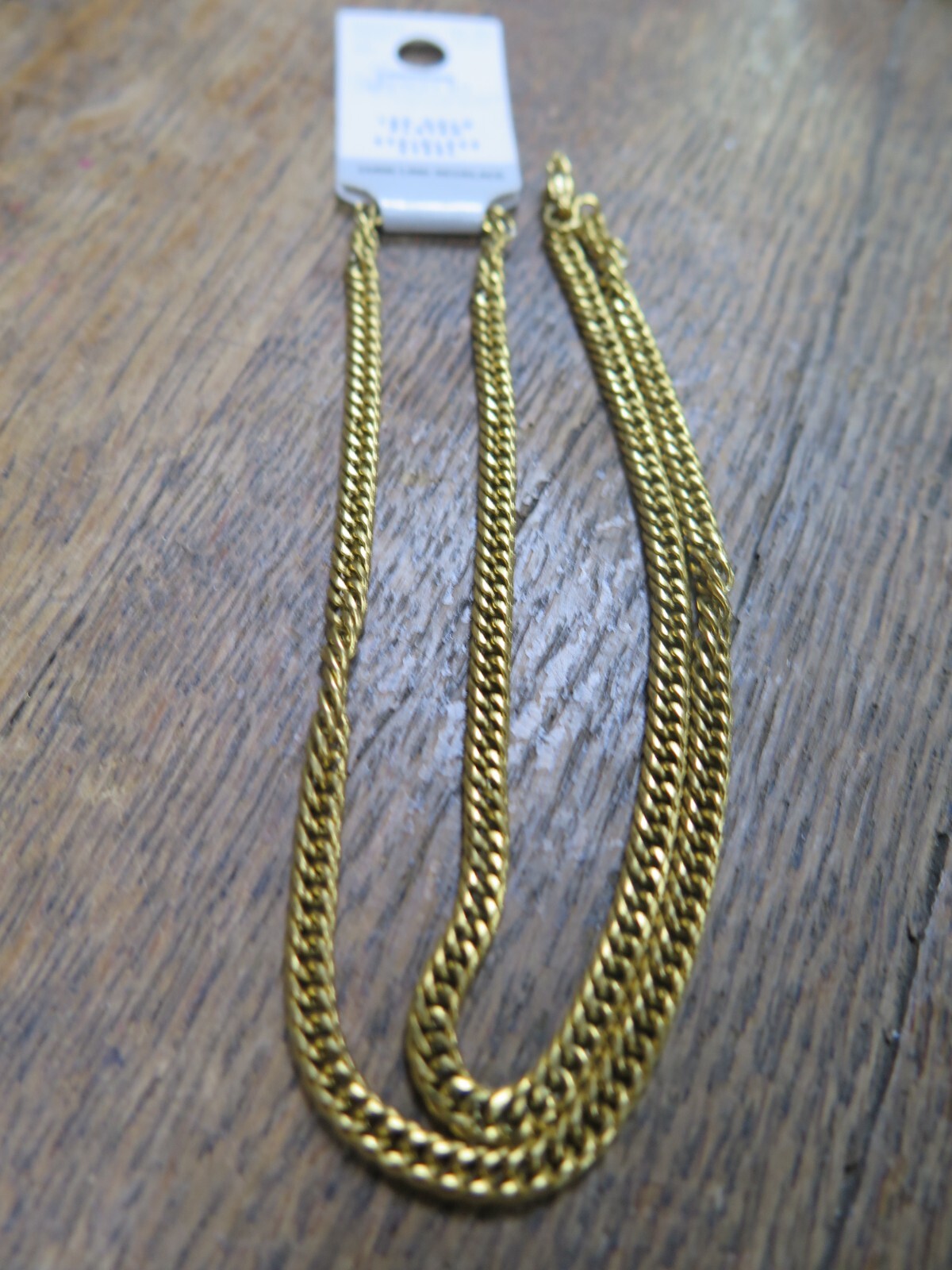 NEW! The Jewelry Shoppe 18K Gold Plated STAINLESS STEEL CURB LINK NECKLACE