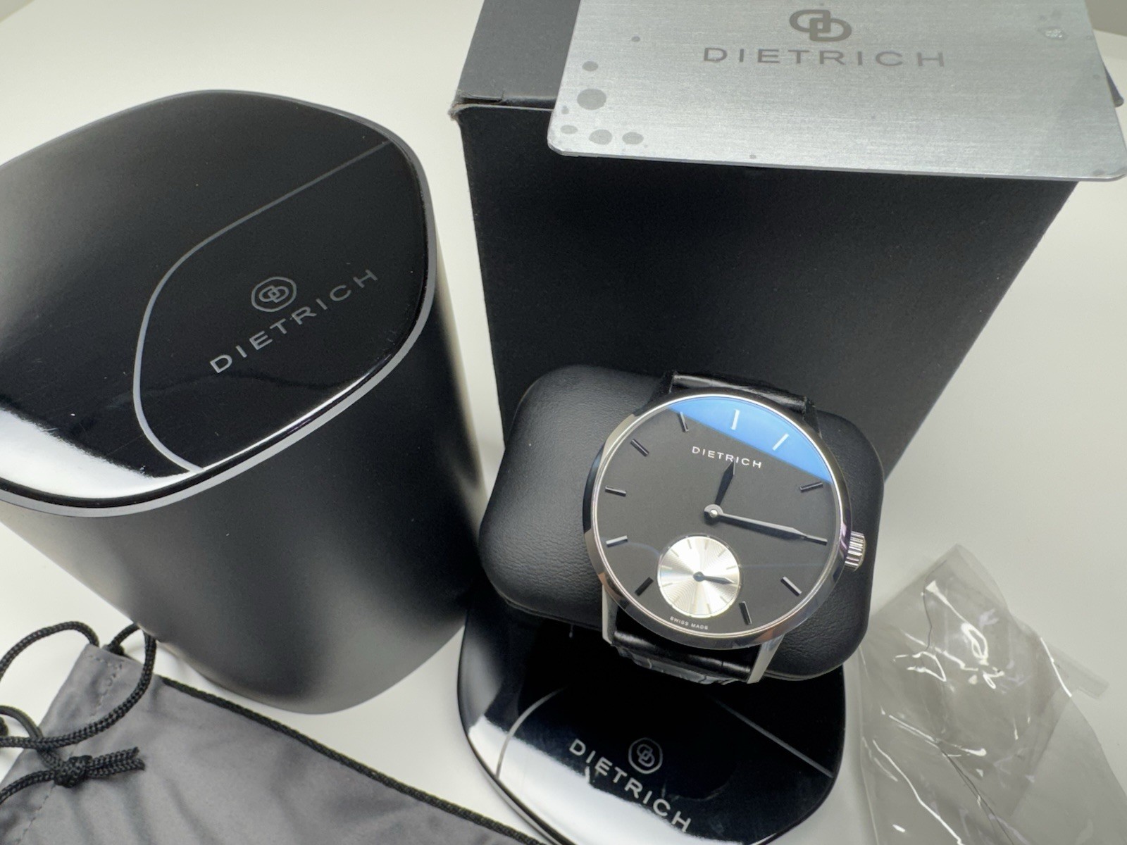 dietrich “night” black dial 17 jewels mechanical swiss made wristwatch $3995