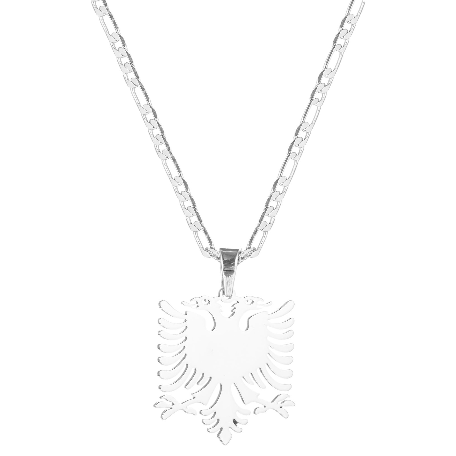 18K Gold Plated Albania Eagle Pendant Necklace for Men Polishing Stainless St…