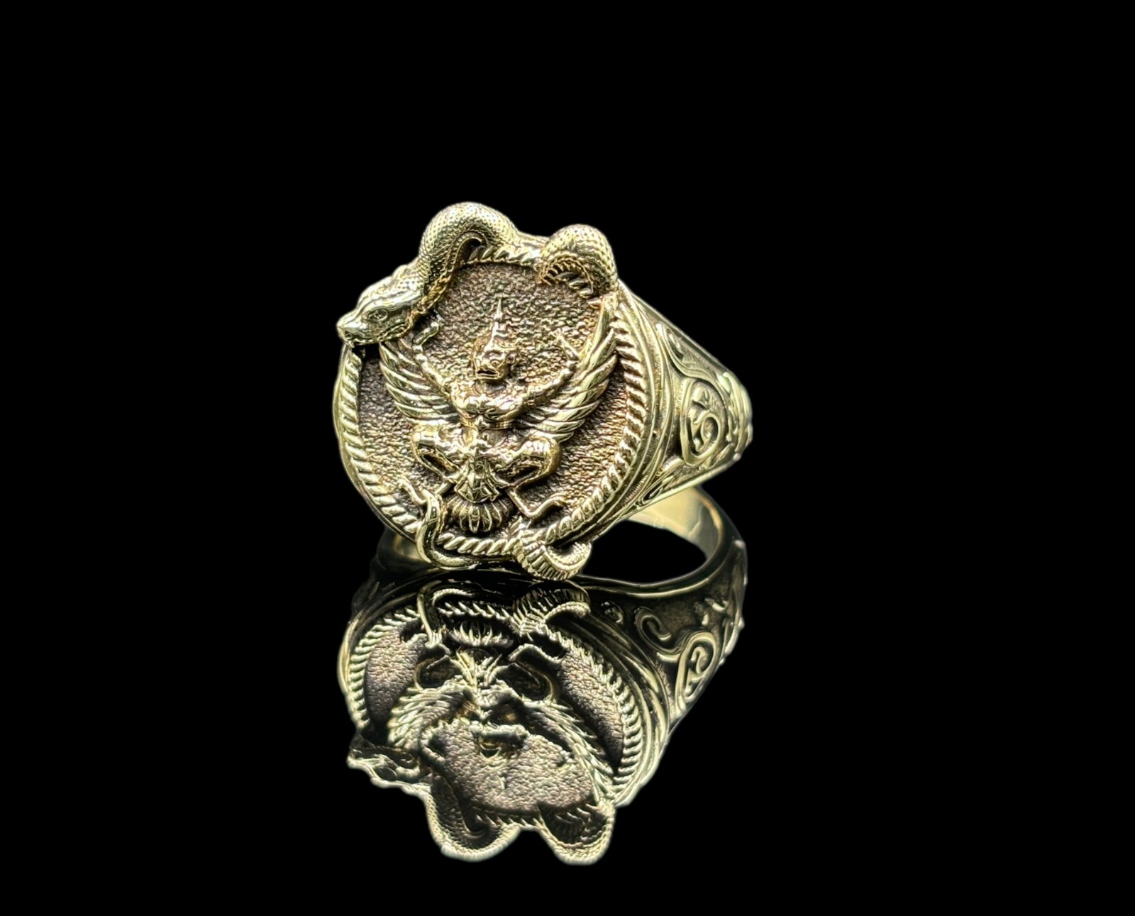 Garuda Phayakrut Ring Thai Amulet Biker Brass Jewelry