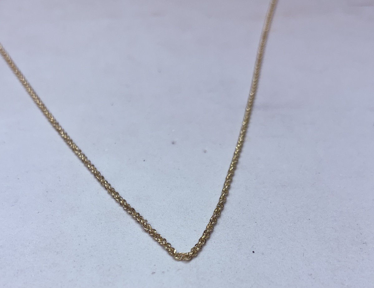 Vintage Bolivia 10k Yellow Gold Twisted Rope Link Chain Necklace 22″