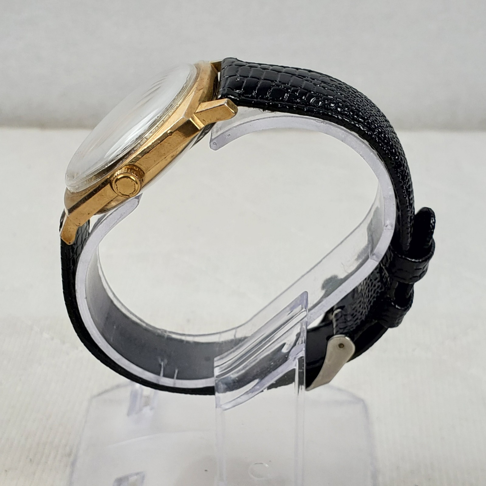 VINTAGE 1970’S TIMEX ELECTRIC DYNABEAT TIGER EYE DATE 34MM MEN’S WATCH