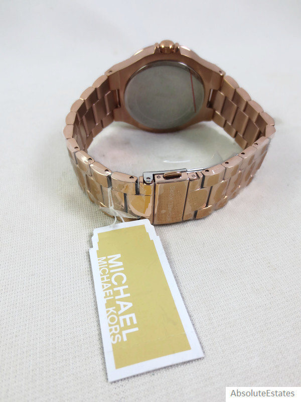 NEW Michael Kors Lennox Pave Glitz Pink Crystal Rose Gold Watch MK6992 NWT + Box