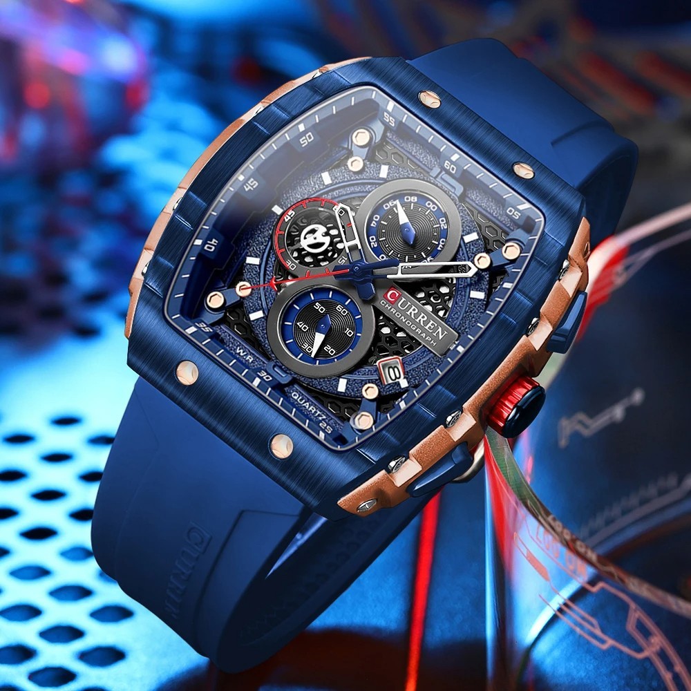 Curren Quartz Chronograph 3ATM Luminous Blue Strap Men’s Watch