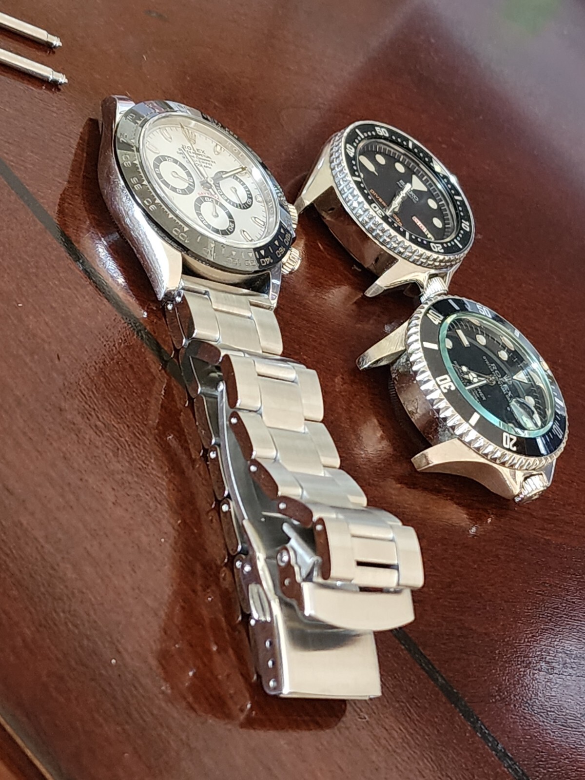 316L Oyster Style 20mm Bracelet STAINLESS STEEL Solid Double Lock + spring bars