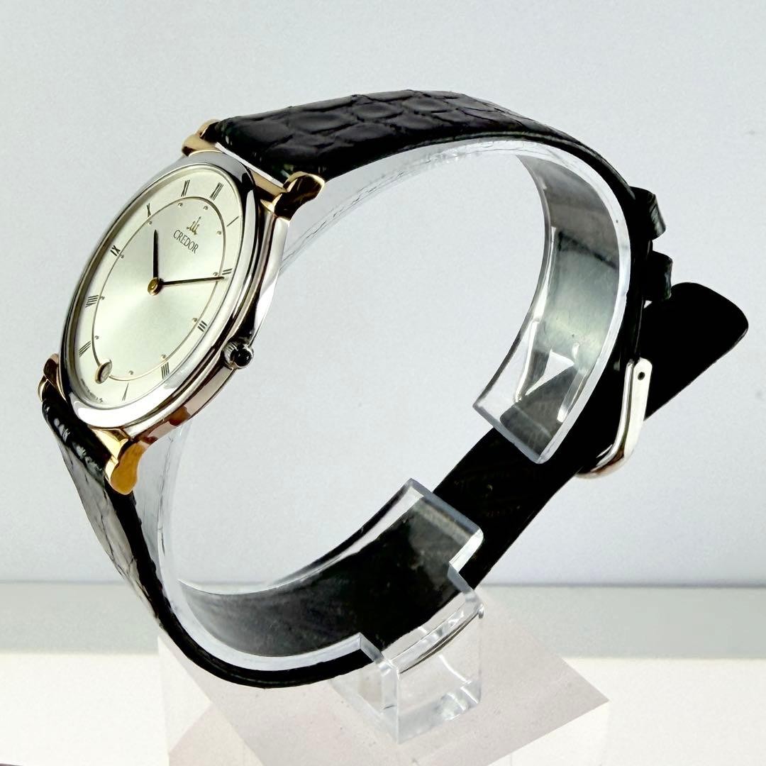 Seiko Credor 7779-6000 18K Gold SS Combi Roman Date Quartz Watch