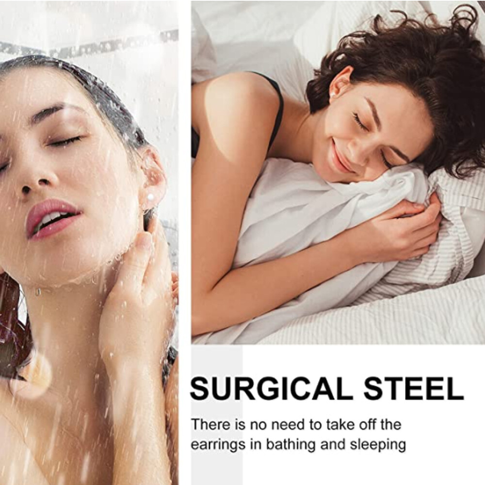 Hypoallergenic Steel Flat Back Stud Earrings for Women Men Cartilage Screw Back