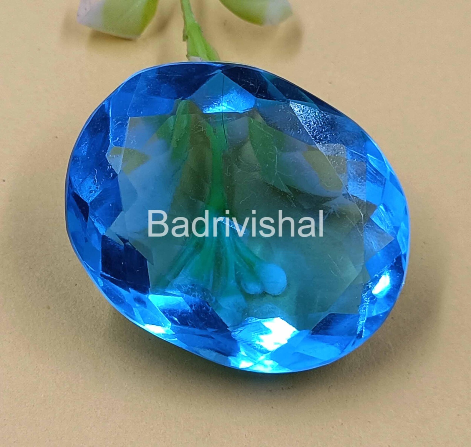 Sky-Blue London Topaz 112 Ct Oval Cut Lab-Created Certified Loose Gemstone 4JUE