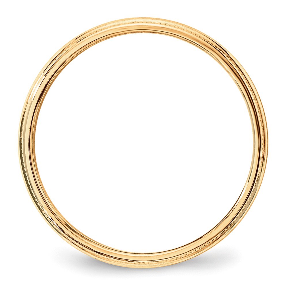 10k Yellow Gold 3mm Lightweight Milgrain Half Round Wedding Band Ring Size 5