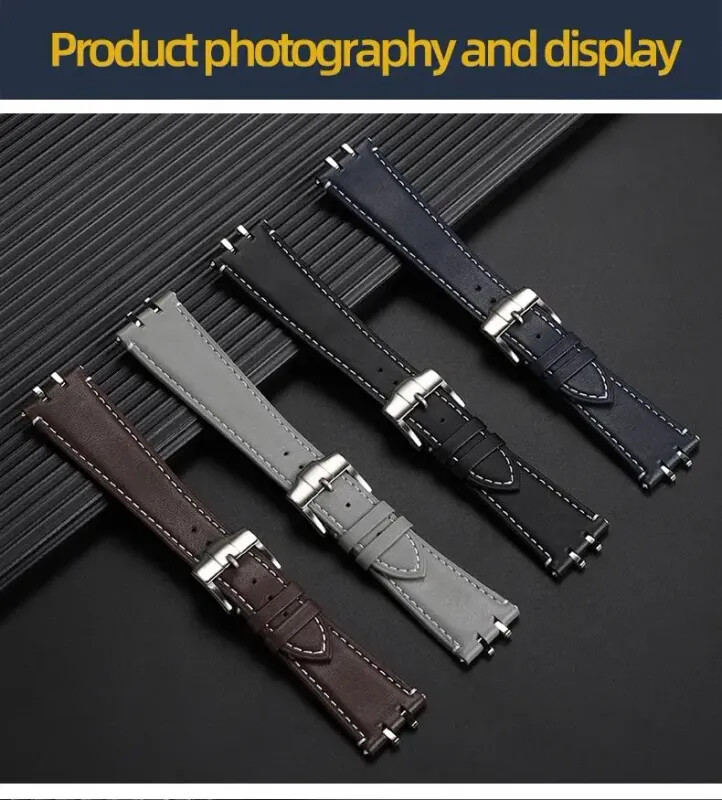 Leather Watchband For Tudor Royal M28600/M28603/M28500 41mm Steel End Link Band