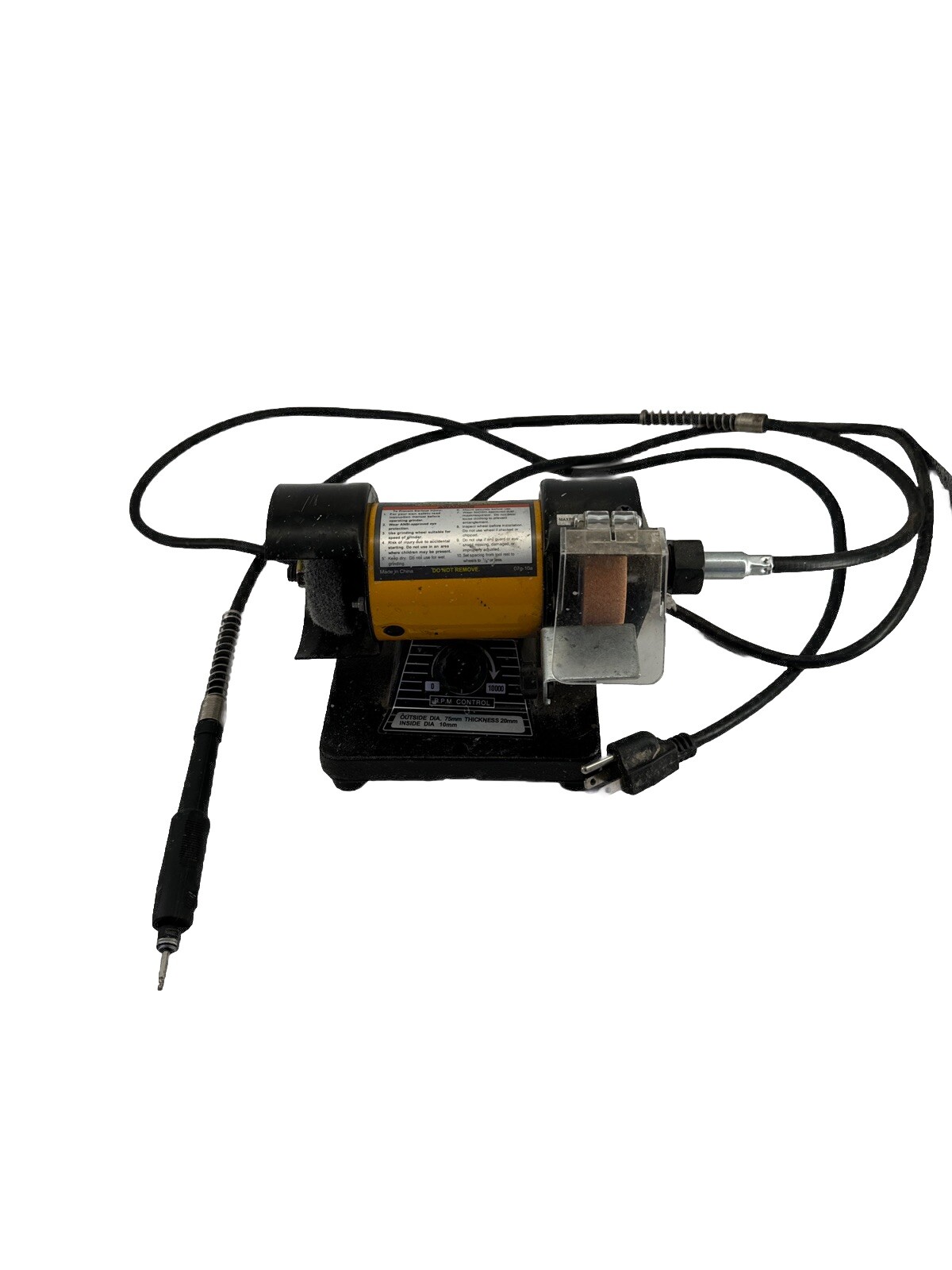 220V Bench Lathe Jewelry Polishing Machine with Flexible Shaft Grinder 10000RPM