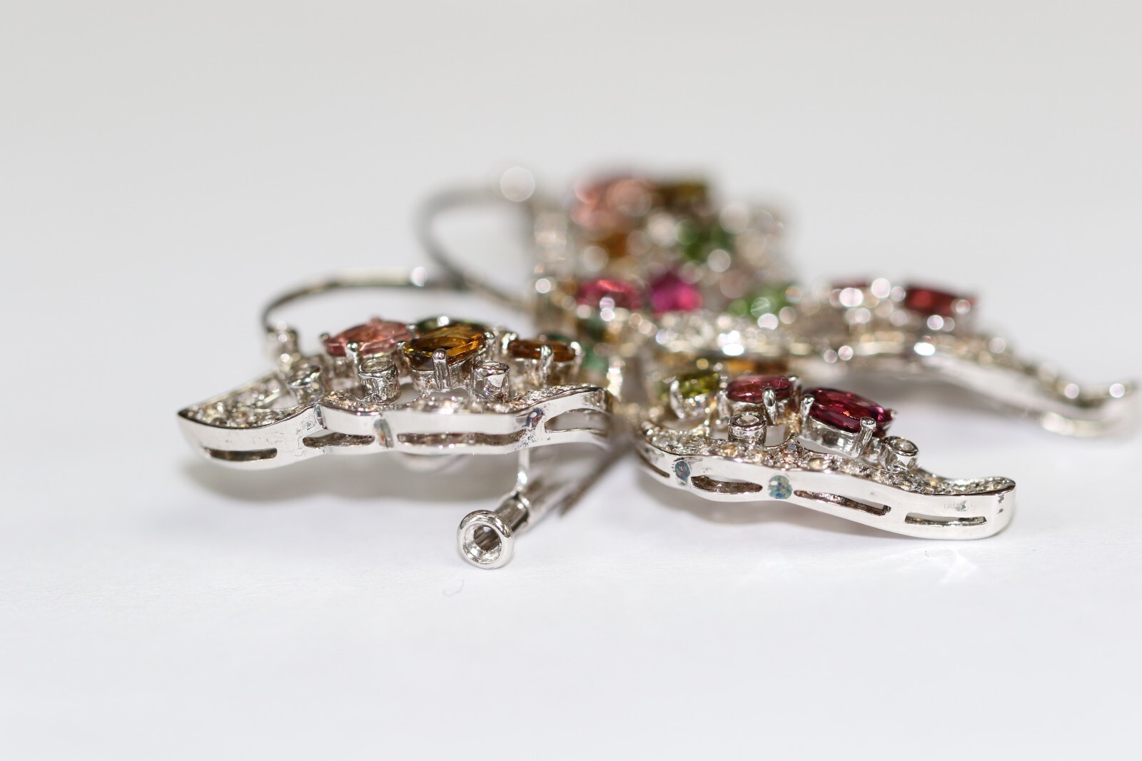 Multi-Color Tourmaline/ White Topaz Pin Pend