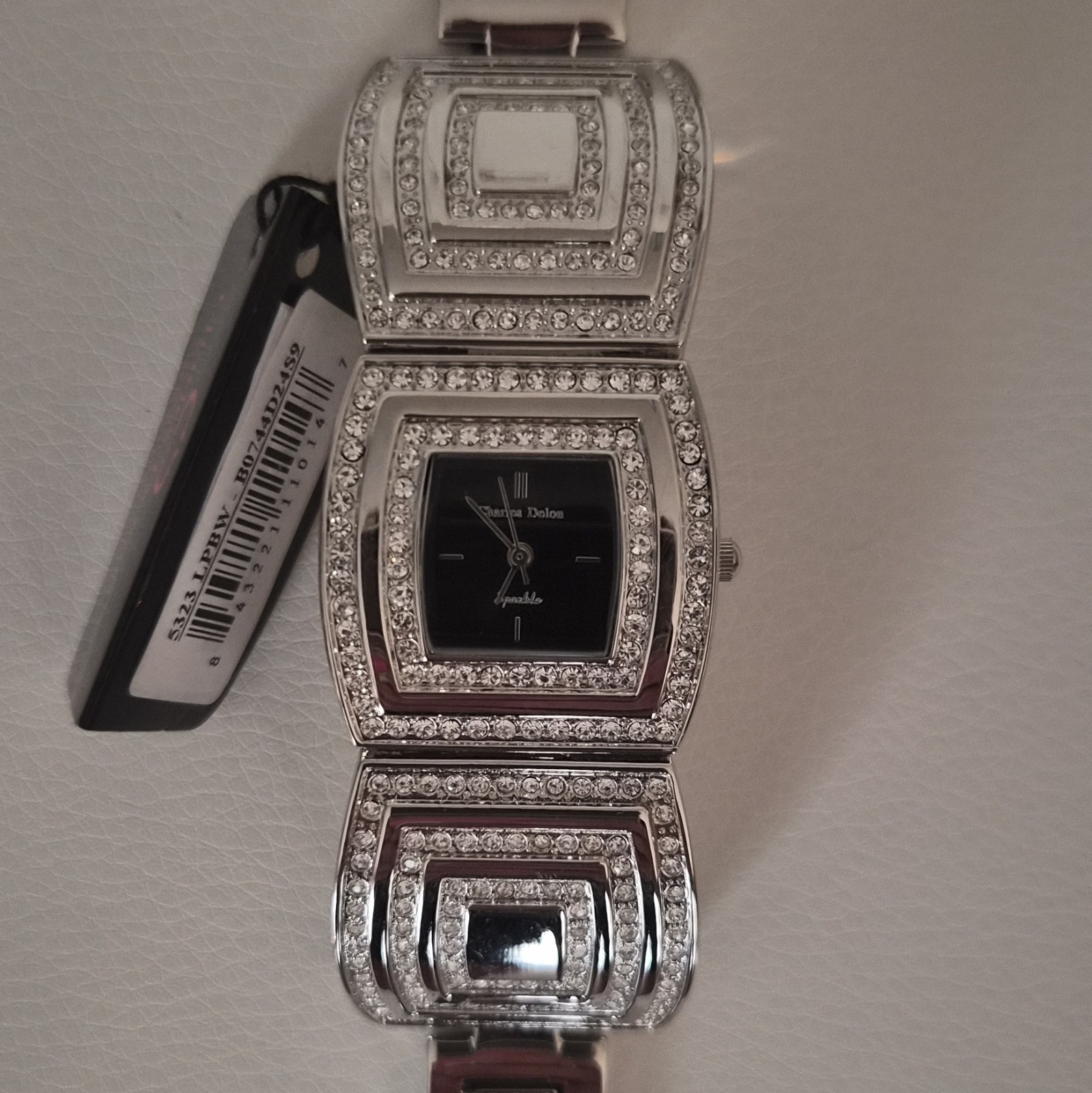 Charles Delon Impala Women’s Square Quartz Analog Watch Black Dial Crystal