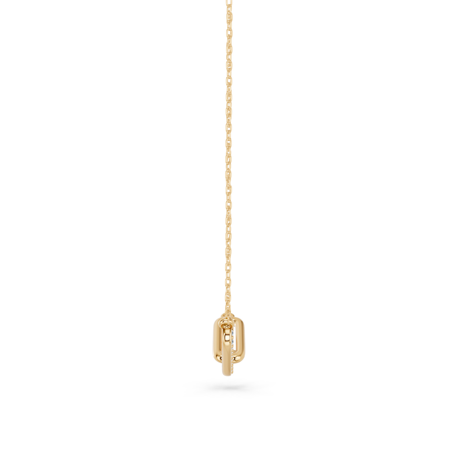 0.10Ct Lab Grown Round Diamond Paperclip Necklace 10K Solid Gold for Women