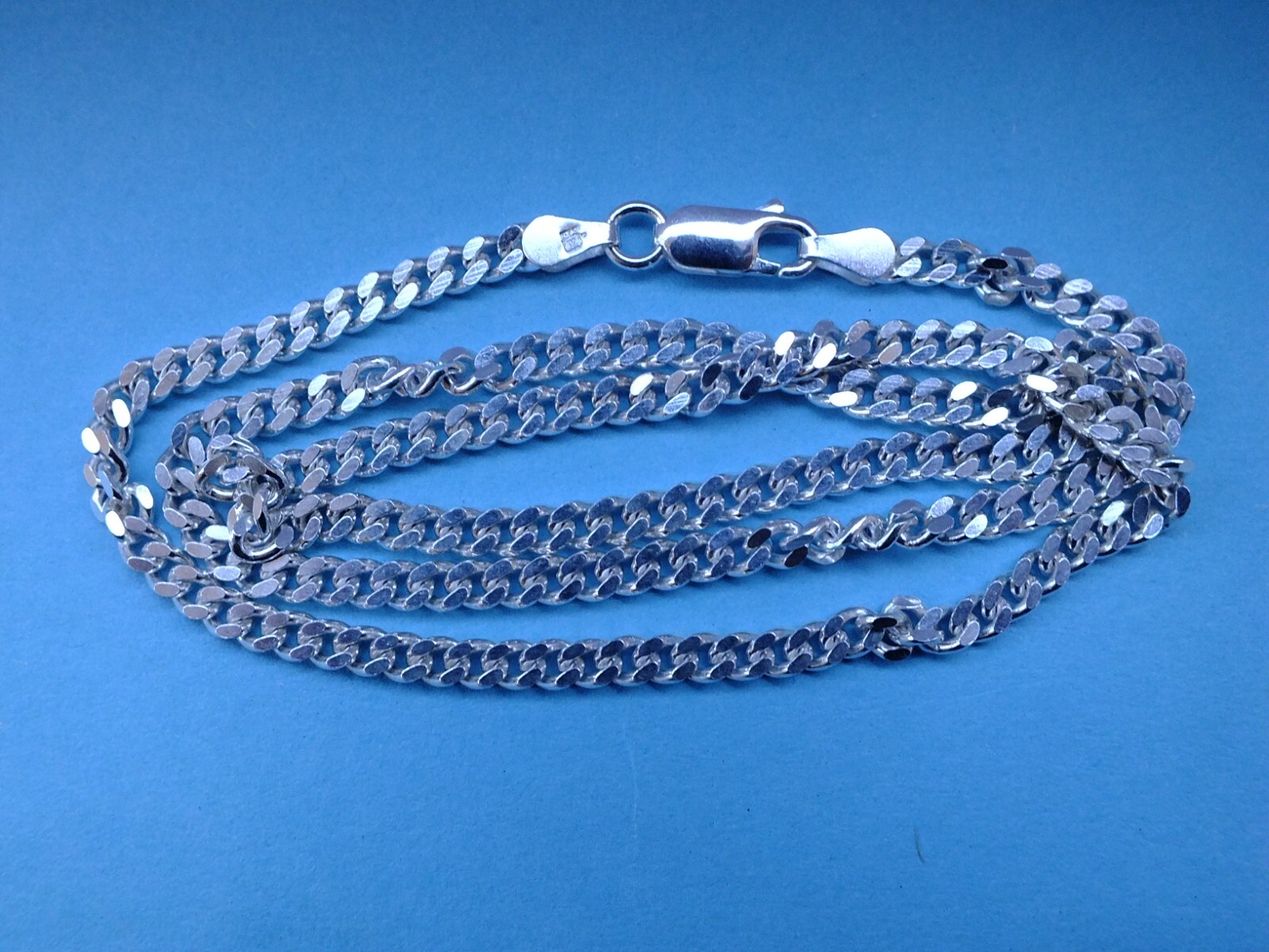 SILVER 18″ 46CM HALLMARKED CURB NECKLACE 14.1 GRAMS IN NEW PRESENTATION BOX
