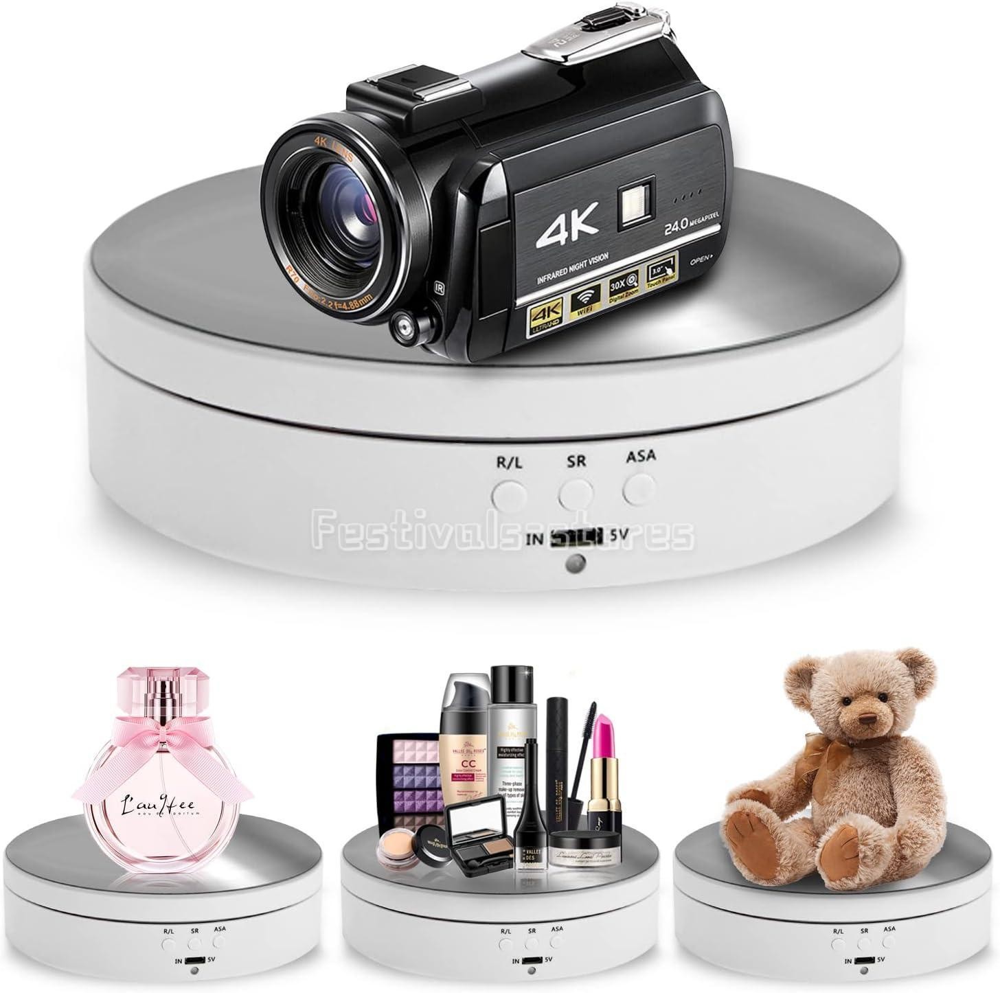 360° Electric Motorized Rotating Display Stand Jewelry Photography Show Holder