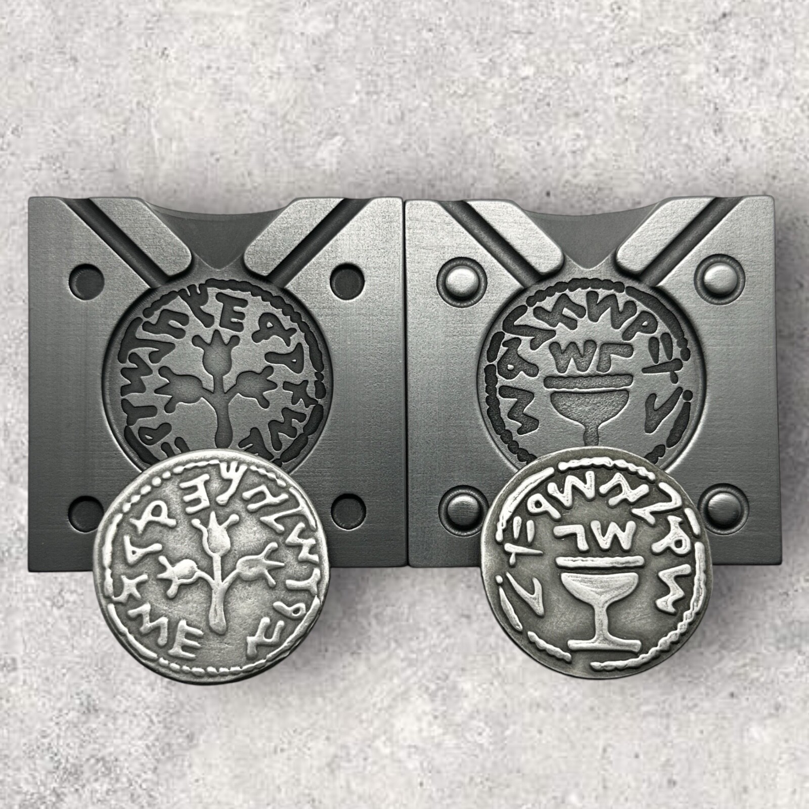 HALF SHEKEL [5 B.C. – 67 C.E.] – (2 Sided) Graphite Coin Mold