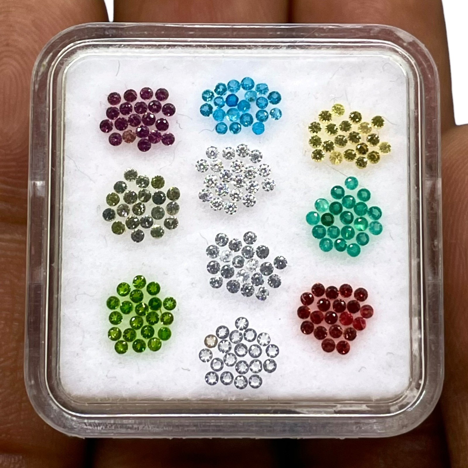 200 Pcs Natural Multi Gemstones Set 1mm Round Diamond Cut Calibrated Gems Lot