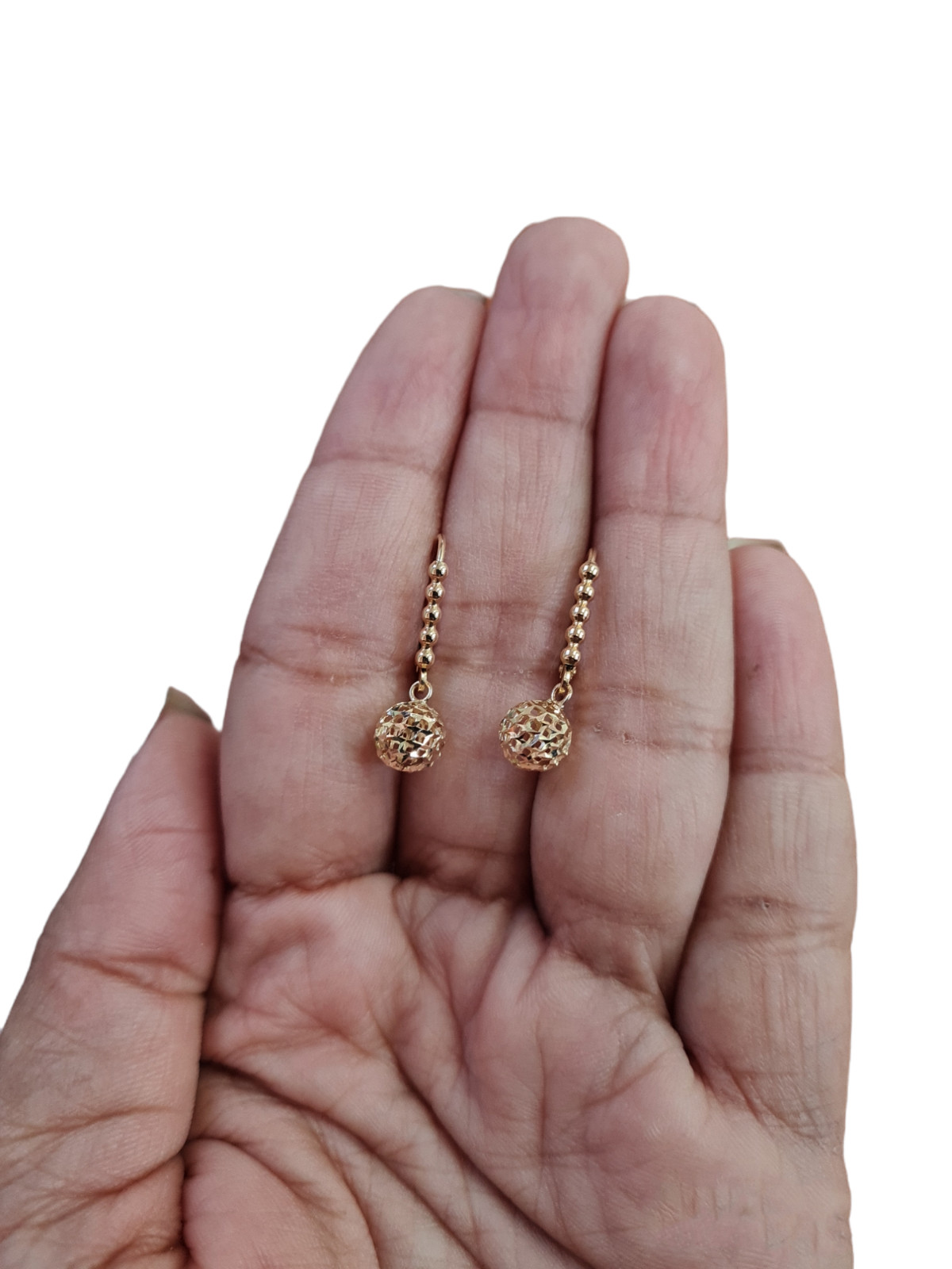 14k Yellow and White Gold Diamond Cut Leverback Earrings