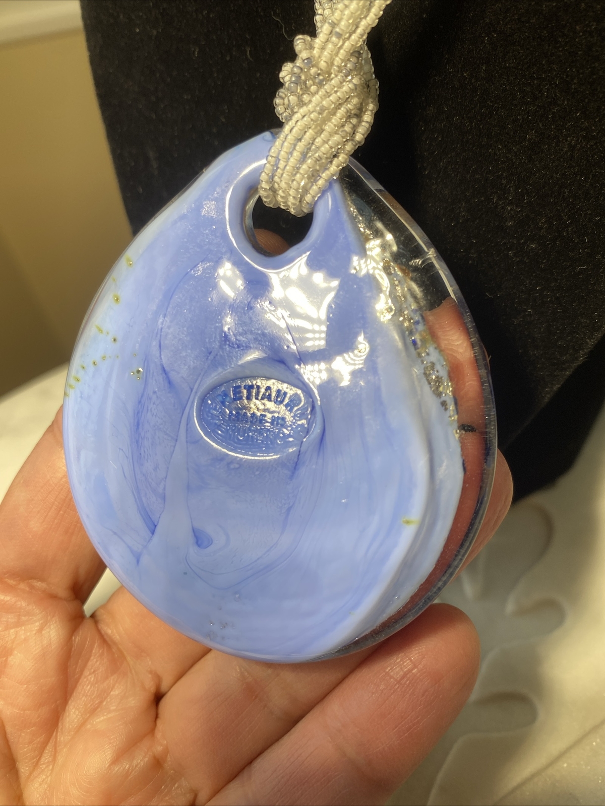 Murano Art Glass Vintage Pendant Necklace Estate Fine Jewelry Pre-Owned