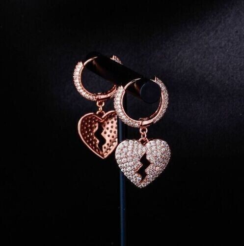 2Ct Round Lab Created Diamond Women’s Drop Earring 14K Rose Gold Plated Silver