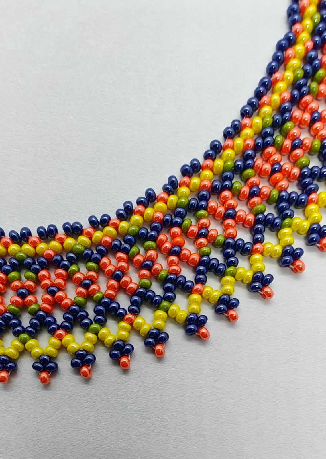 Handmade Miyuki Beaded Tribal Collar Necklace Ethnic Geometric Boho Jewelry