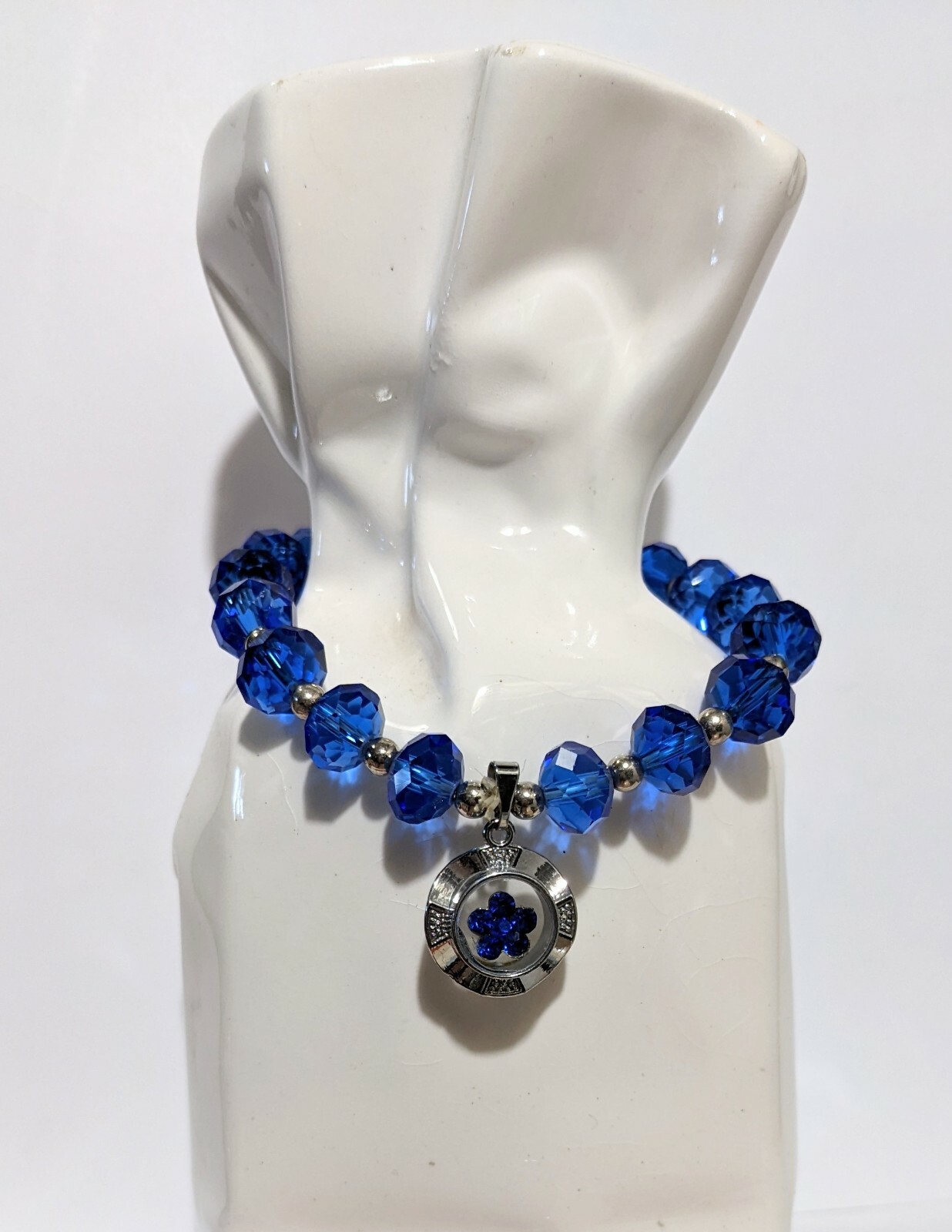 Birthstone Bracelet Blue Bracelet for Women Beaded Stretch September