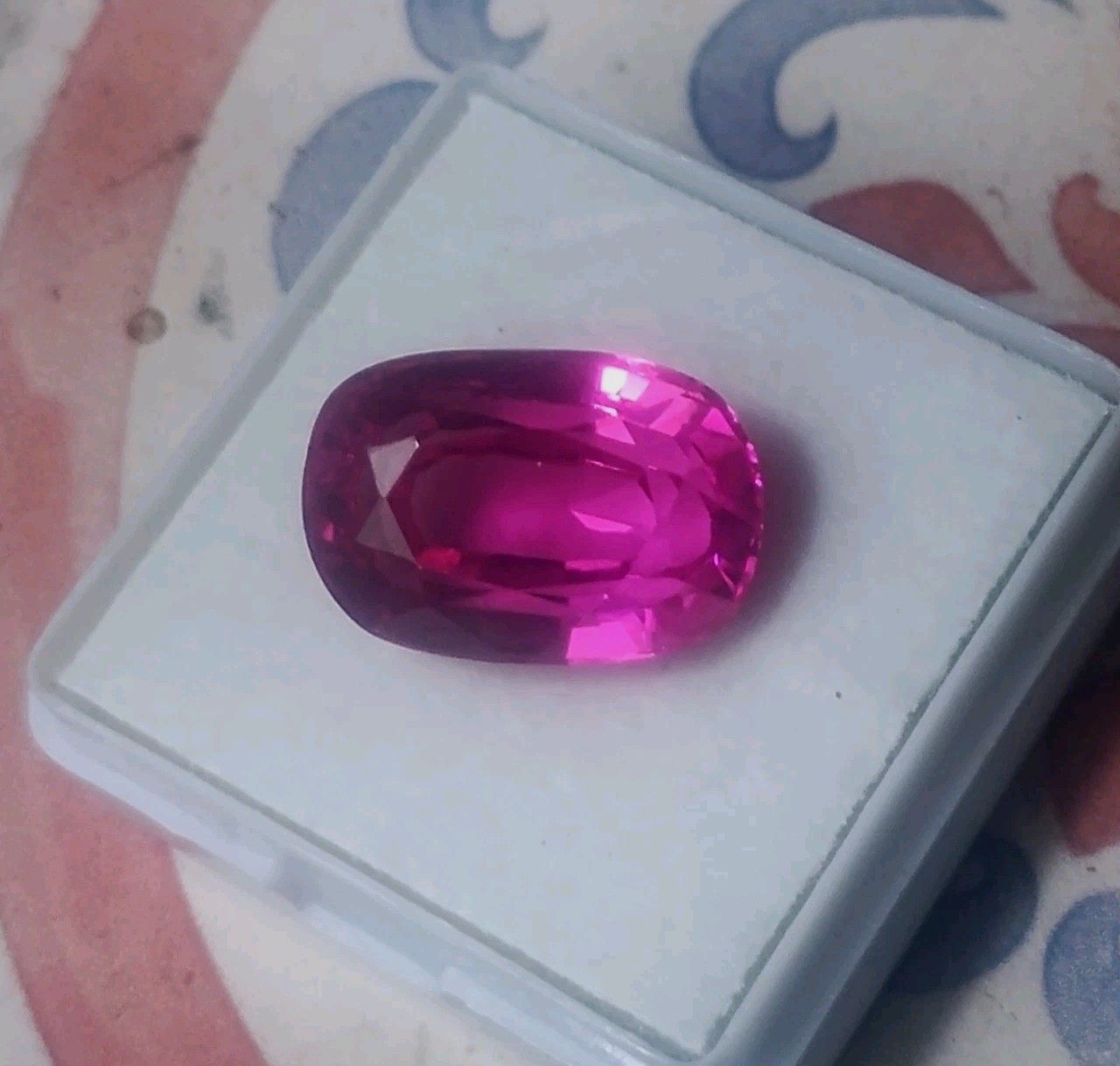 12.45 Ct Unknown Pink Sapphire Cushion Cut Loose Gemstone 14.5×10.7×8.8mm