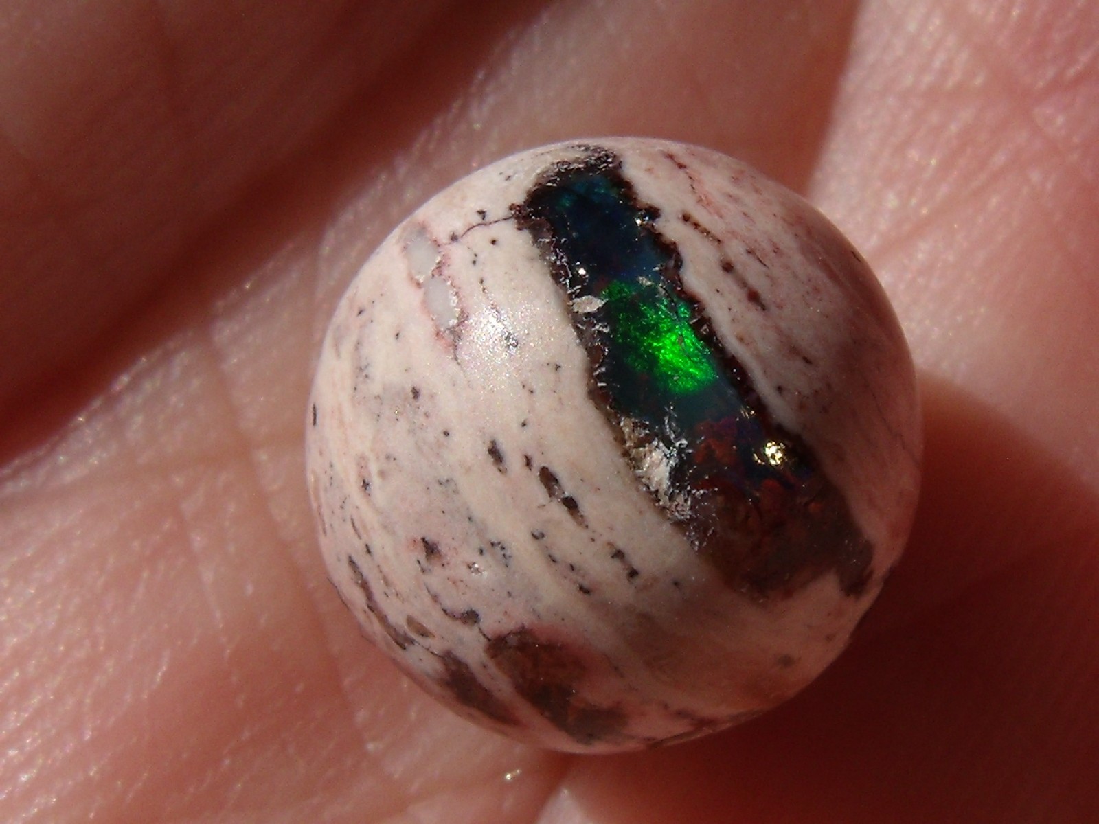 7.71 Ct. Mexican Cantera fire opal bead