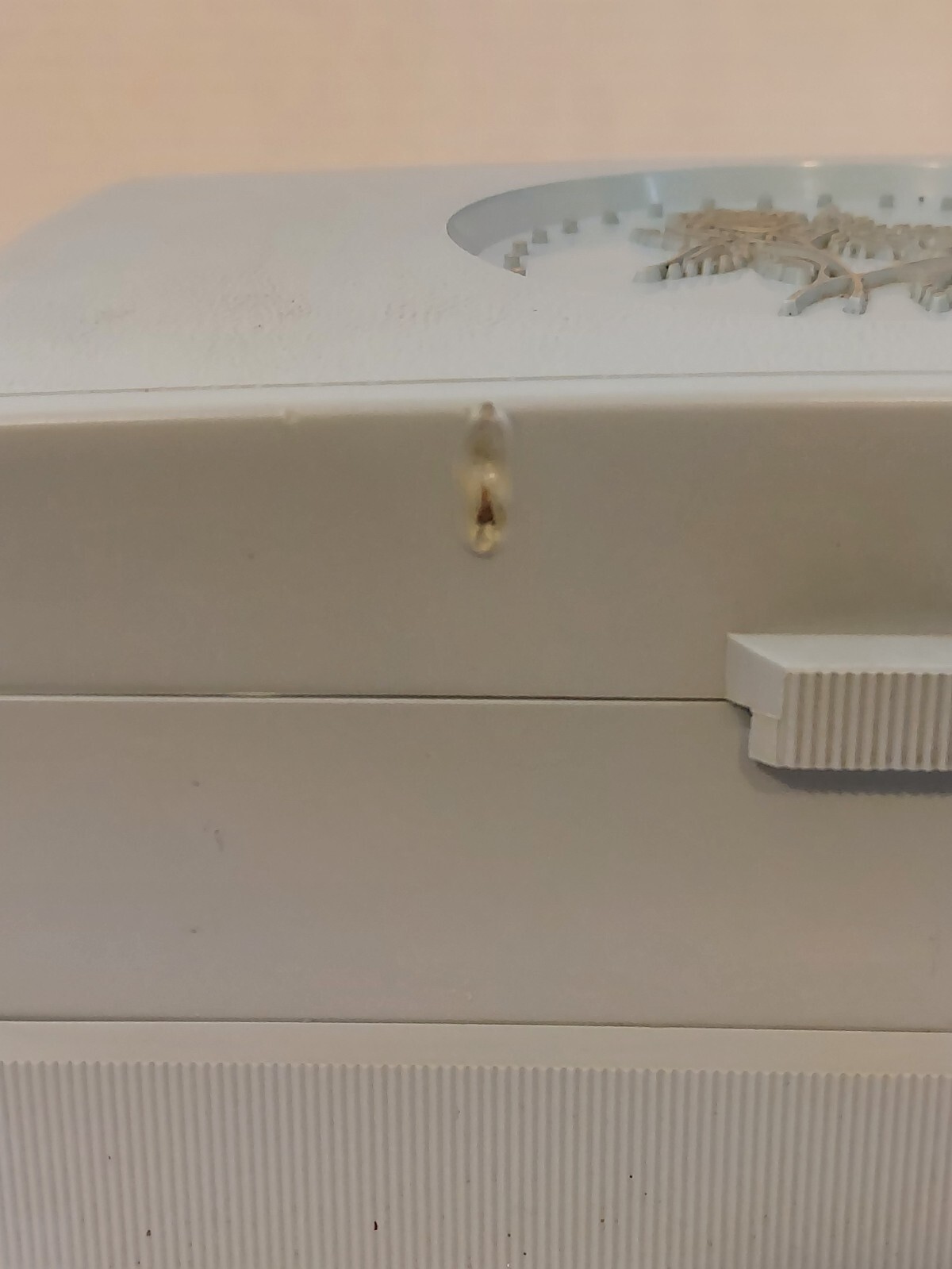 Rare Vintage 1960s Plastic Jewelry Box, blue Interior, gold Roses on Top