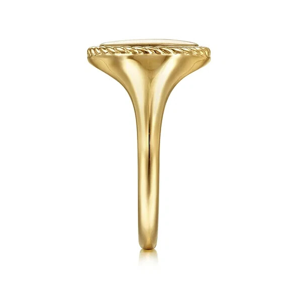 New Gabriel & Co.14KGold Round Ring with Twisted Rope Frame LR51879Y4JJJ