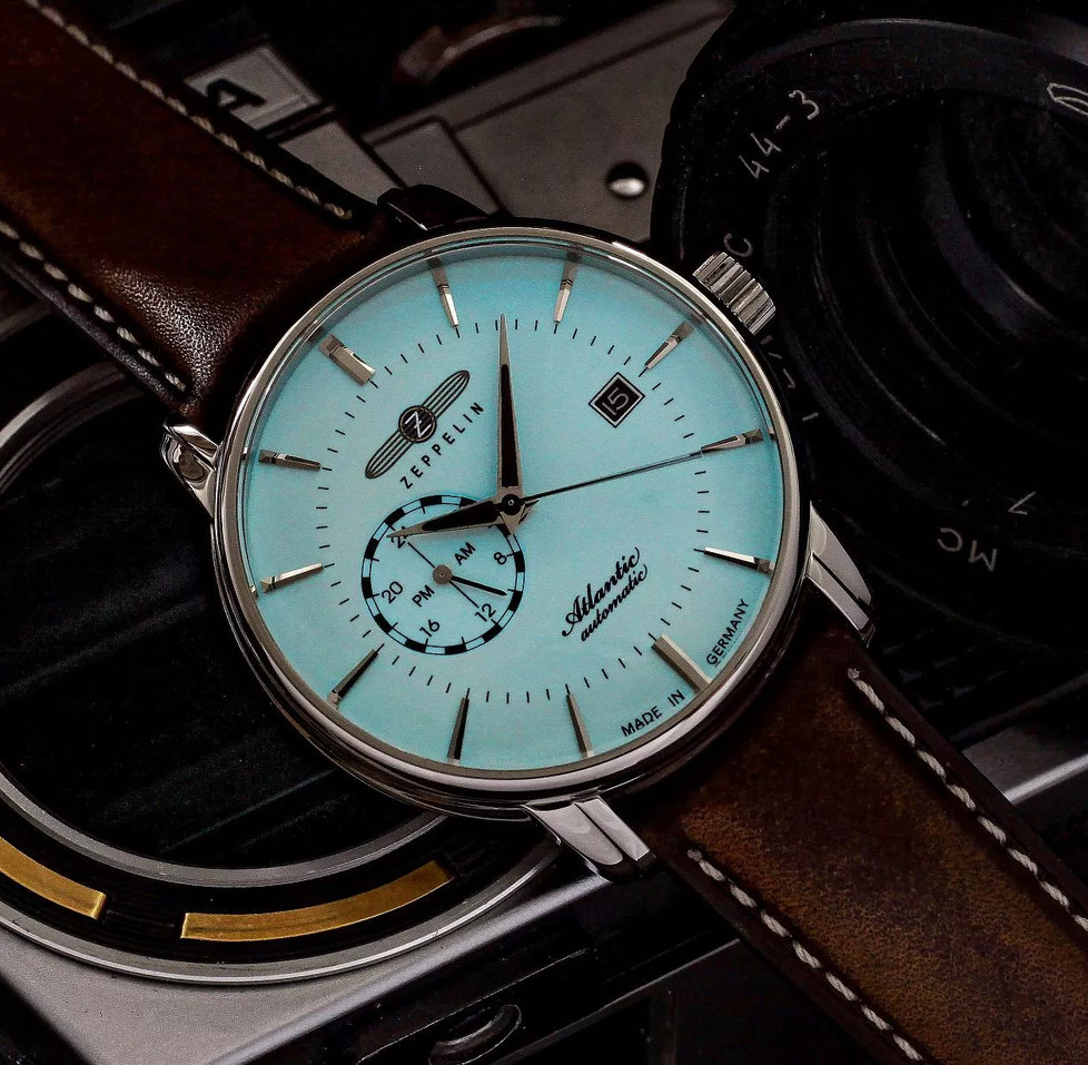 Zeppelin Atlantic Automatic Beige Dial 8470-5 Leather Band Men’s Watch