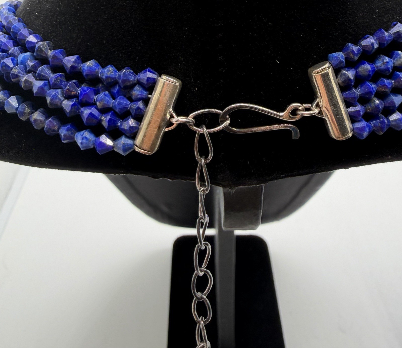 Jay King 5 Strand Lapis Lazi Waterfall Layered Sterling Necklace W/2 Bracelets