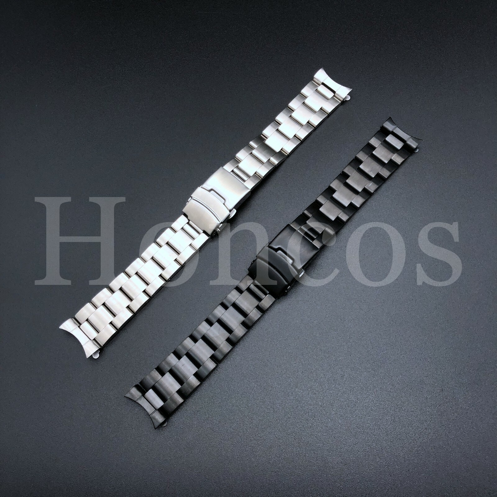 USA Curved Ends Metal Bracelet 316L Stainless Steel Watch Band Strap 20mm 22mm