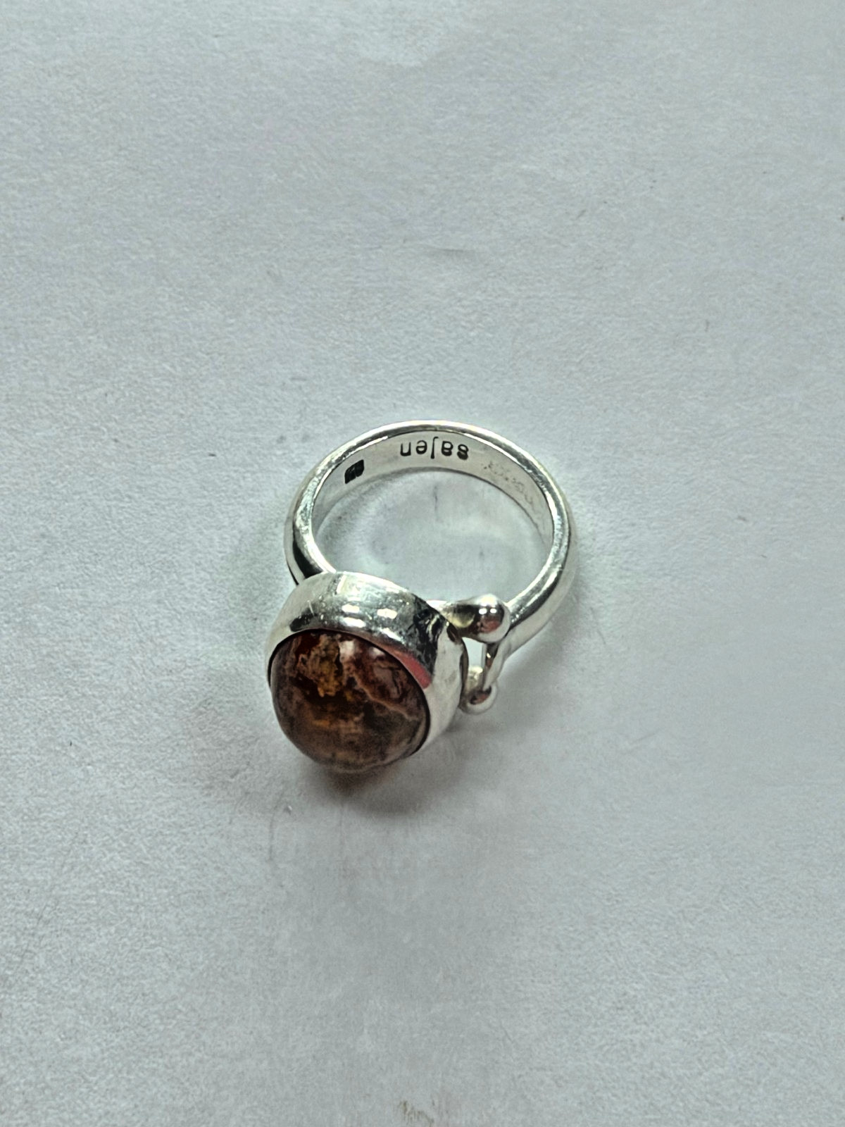 Sajen Sterling Silver Ring (Size 5) with Opal [076DUW]