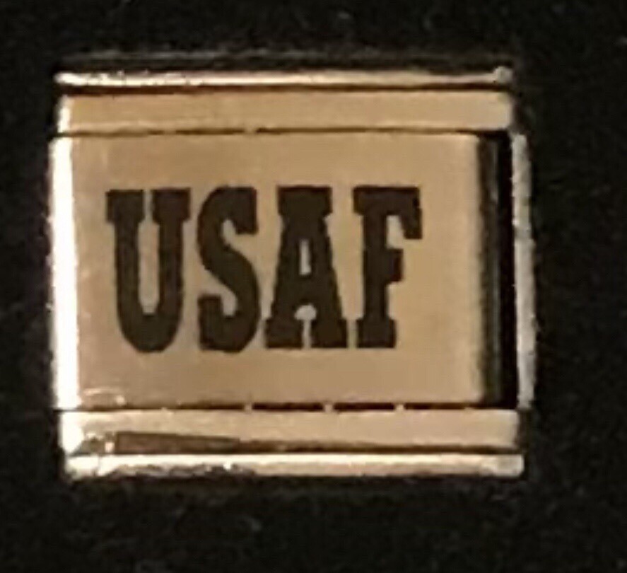 USAF Military Laser Italian Charm Link 9MM K47
