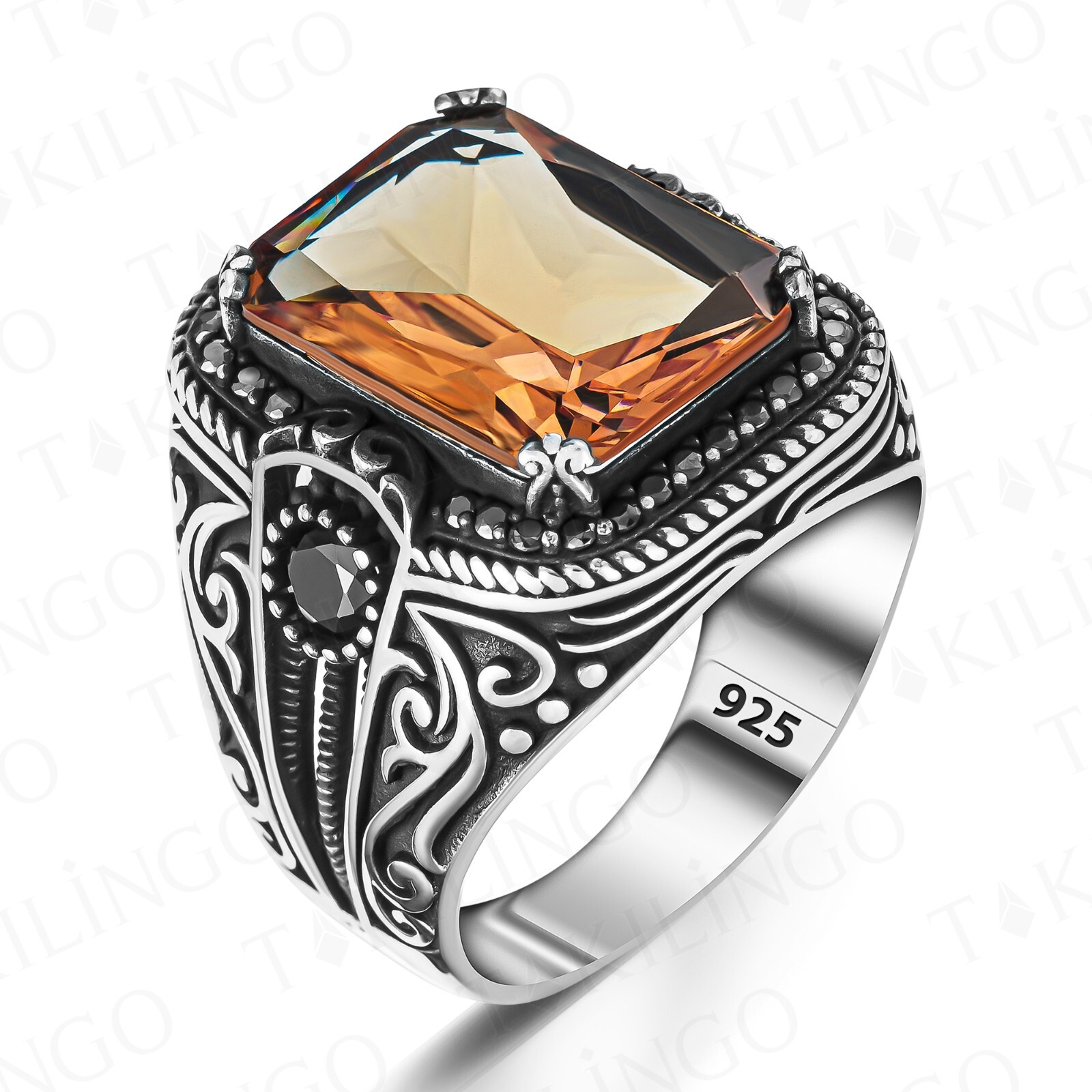Men’s Color Changing Zultanite Stone 925 Sterling Silver Alexandrite Mens Ring