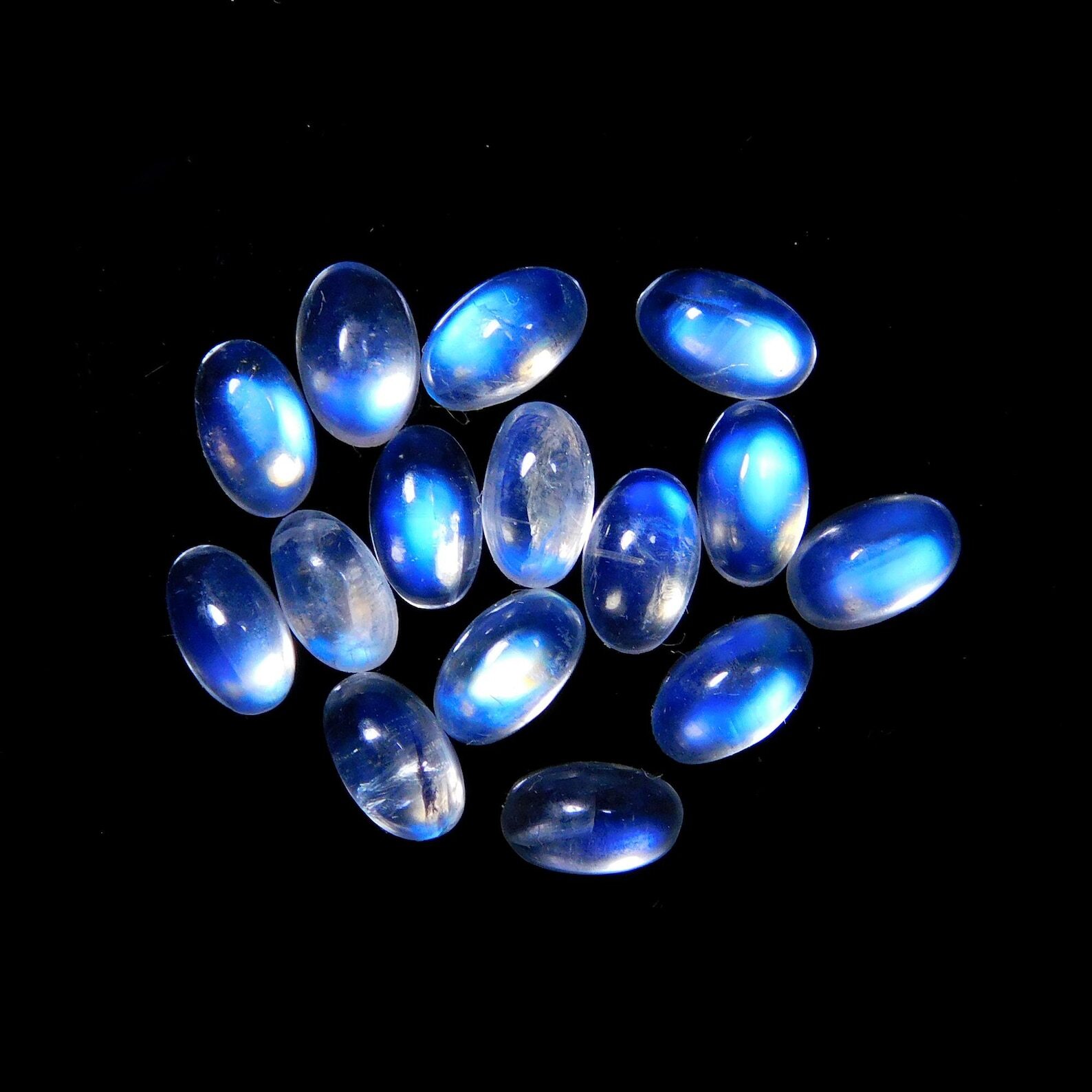 AAA Quality Rainbow Moonstone Cabochon Oval Calibrated Gemstone 4x3mm to 16x12mm
