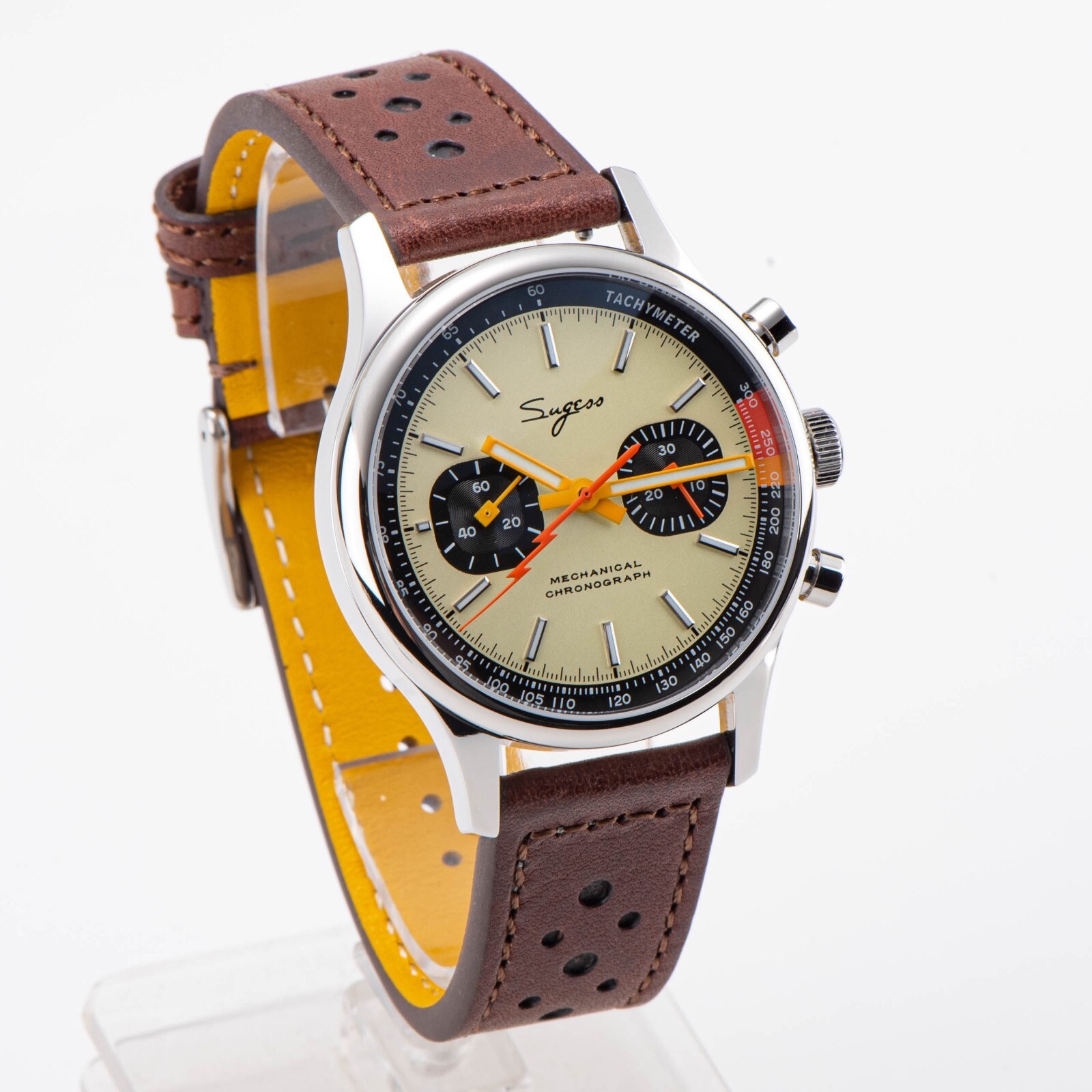 Seagull Sugess ST1901 Panda 40mm Cream V2 Racing Chronograph Sapphire 1963 BNIBr