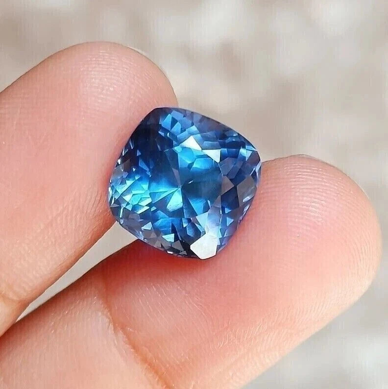 14.85 Ct Natural Flawless Blue Ceylon Sapphire Cushion Certified Loose Gemstone