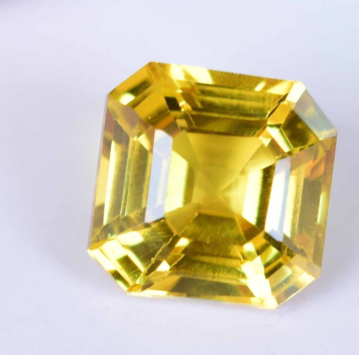 Natural Ceylon Yellow Sapphire 3.40 Ct Flawless Asscher Certified Loose Gemstone