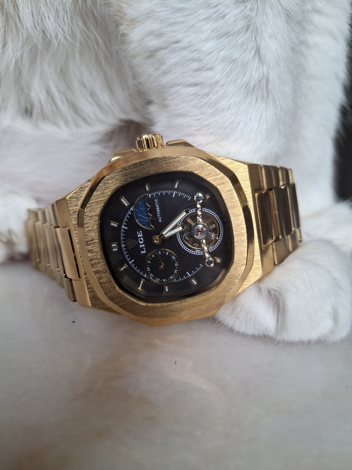 40MM LIGE Automatic Men Luxury Watch 30M Waterproof Luminous Stainless Steel NEW